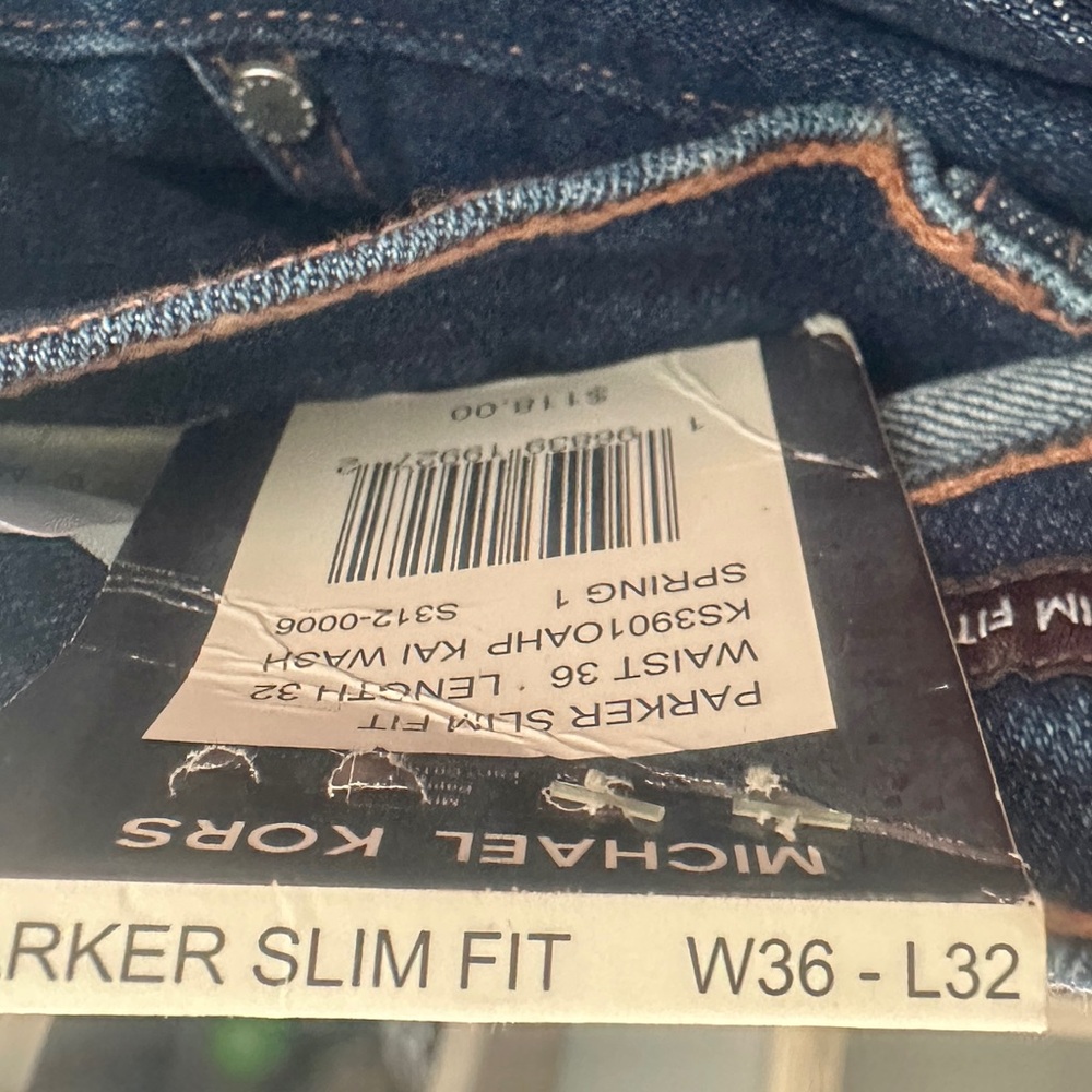 NWT Michael‎ Kors Parker Slim Fit Denim Jeans Men’s 36 X 32 - Picture 5 of 5